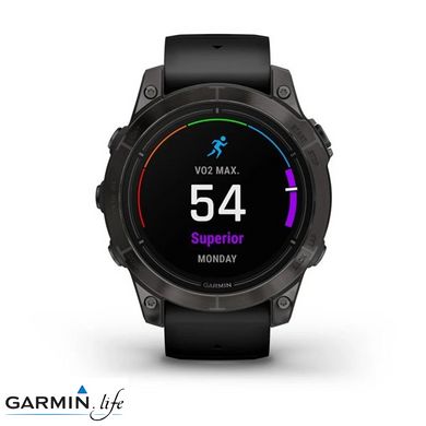 Смарт-годинник Garmin Epix Pro Gen 2 Sapphire 47mm Carbon G. DLC Tit. with Black Band