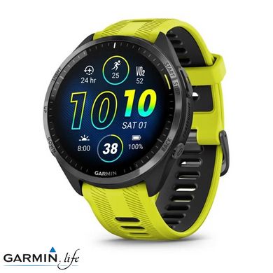 Смарт-годинник Garmin Forerunner 965 Carbon Gray Titanium Bezel w. Black Case and Amp Yell/Black S. Band