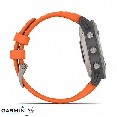 Спортивний годинник Garmin Fenix 6 Pro Sapphire Titanium with Ember Orange Band 010-02158-14