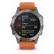 Спортивний годинник Garmin Fenix 6 Pro Sapphire Titanium with Ember Orange Band 010-02158-14