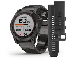 Смарт-годинник Garmin Fenix 7X Sapphire Solar C. Grey DLC Titanium w. Carbon Grey DLC Vented T. Band