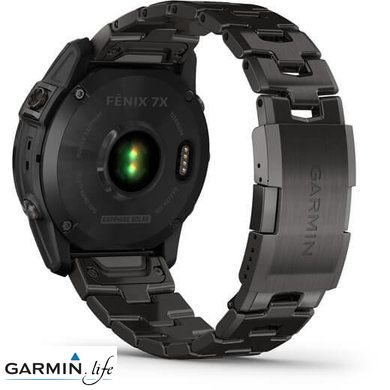 Смарт-годинник Garmin Fenix 7X Sapphire Solar C. Grey DLC Titanium w. Carbon Grey DLC Vented T. Band