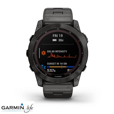 Смарт-годинник Garmin Fenix 7X Sapphire Solar C. Grey DLC Titanium w. Carbon Grey DLC Vented T. Band