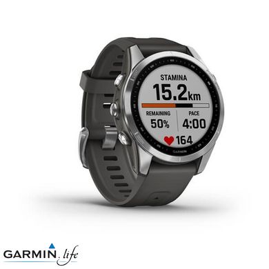 Смарт-годинник Garmin Fenix 7S Silver with Graphite Band