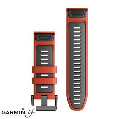 Ремешок Garmin EpixPRO (g2), 26mm QuickFit FlameRed/Grpt Silicone