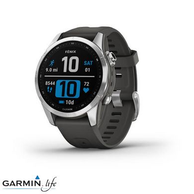 Смарт-годинник Garmin Fenix 7S Silver with Graphite Band