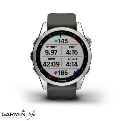 Смарт-годинник Garmin Fenix 7S Silver with Graphite Band