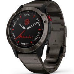 Спортивний годинник Garmin Fenix 6 Pro Solar Titanium Carbon Gray Dlc With Titanium Dlc Band 010-02410-23