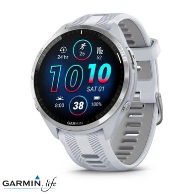 Смарт- годинник Garmin Forerunner 965 Titanium Bezel w. Whiteston Case and Whiteston/Powder Gray S. Band