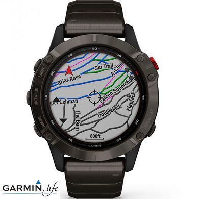 Спортивные часы Garmin Fenix 6 Pro Solar Titanium Carbon Gray Dlc With Titanium Dlc Band 010-02410-23