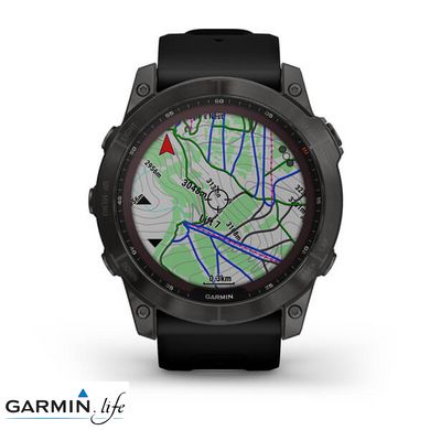 Смарт-годинник Garmin Fenix 7X Sapphire Solar Carbon Gray DLC Titanium with Black Band