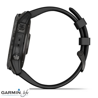 Смарт-годинник Garmin Fenix 7X Sapphire Solar Carbon Gray DLC Titanium with Black Band