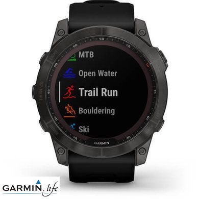 Смарт-годинник Garmin Fenix 7X Sapphire Solar Carbon Gray DLC Titanium with Black Band