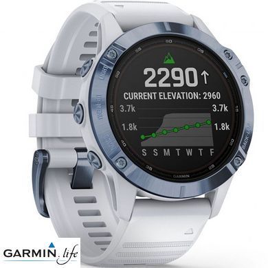 Спортивные часы Garmin Fenix 6 Pro Solar Edition Mineral Blue with Whitestone Band 010-02410-19