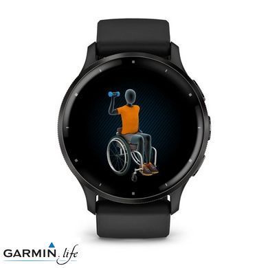 Смарт-часы Garmin Venu 3 Slate S. Steel Bezel w. Black Case and S. Band