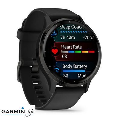 Смарт-часы Garmin Venu 3 Slate S. Steel Bezel w. Black Case and S. Band