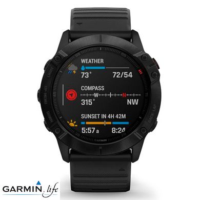 Спортивний годинник Garmin Fenix 6X Pro Black with Black Band 010-02157-01