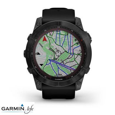 Смарт-часы Garmin Fenix 7X Sapphire S. Black DLC Titanium w. Black Band