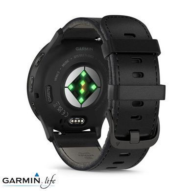Смарт-часы Garmin Venu 3 Slate S. Steel Bezel w. Black Case and Leather Band