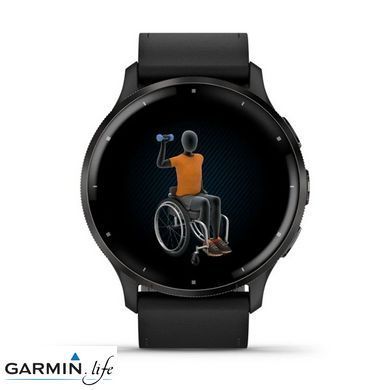 Смарт-часы Garmin Venu 3 Slate S. Steel Bezel w. Black Case and Leather Band
