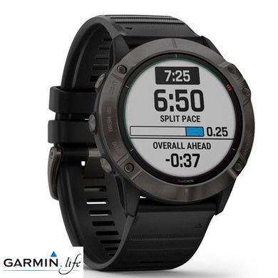 Спортивний годинник Garmin Fenix 6X Pro Solar Titanium Carbon Grey DLC with Black Band 010-02157-21