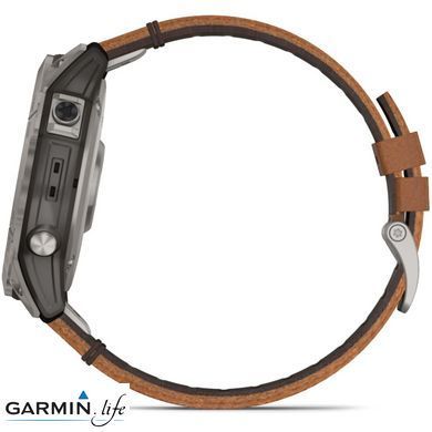 Смарт-часы Garmin Fenix 7X Sapphire Solar Titanium w. Chestnut Leather Band