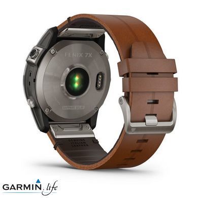 Смарт-часы Garmin Fenix 7X Sapphire Solar Titanium w. Chestnut Leather Band