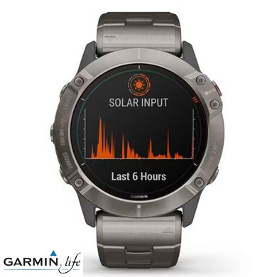 Спортивний годинник Garmin Fenix 6X Pro Solar Edition Titanium with Vented Titanium Bracelet 010-02157-24