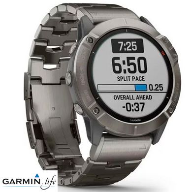 Спортивний годинник Garmin Fenix 6X Pro Solar Edition Titanium with Vented Titanium Bracelet 010-02157-24