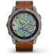 Смарт-часы Garmin Fenix 7X Sapphire Solar Titanium w. Chestnut Leather Band