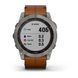 Смарт-часы Garmin Fenix 7X Sapphire Solar Titanium w. Chestnut Leather Band