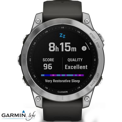 Смарт-годинник Garmin Fenix 7 Silver with Graphite Band