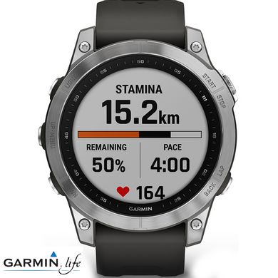 Смарт-годинник Garmin Fenix 7 Silver with Graphite Band