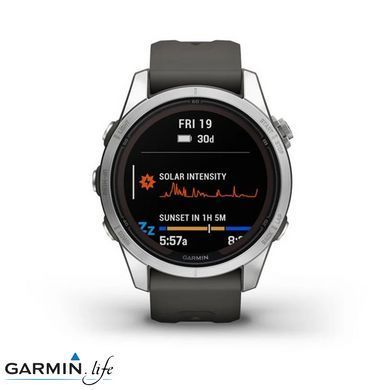Смарт-часы Garmin Fenix ​​7S Pro Solar Silver w. Graphite Band