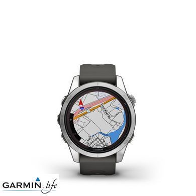 Смарт-часы Garmin Fenix ​​7S Pro Solar Silver w. Graphite Band