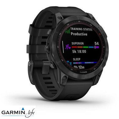 Смарт-годинник Garmin Fenix 7 Solar Slate Gray with Black Band 010-02540-11