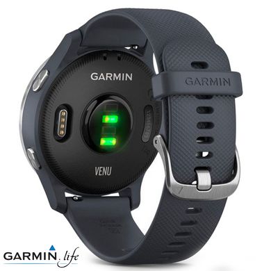 Смарт-годинник Garmin Venu Silver Stainless Steel Bezel w. Granite Blue and Silicone B