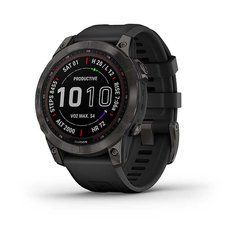 Смарт-часы Garmin Fenix 7 Sapphire Solar Carbon Gray DLC Titanium with Black Band