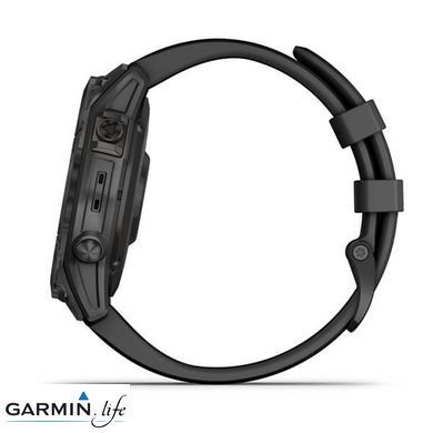 Смарт-годинник Garmin Fenix 7 Sapphire Solar Carbon Gray DLC Titanium with Black Band