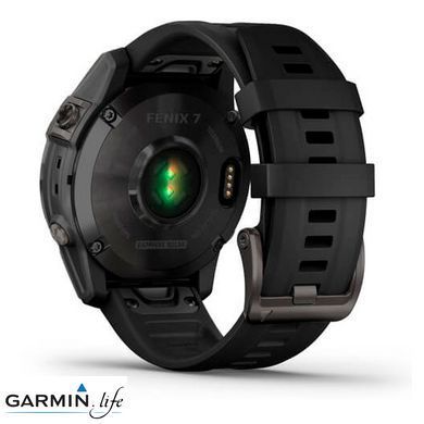Смарт-годинник Garmin Fenix 7 Sapphire Solar Carbon Gray DLC Titanium with Black Band