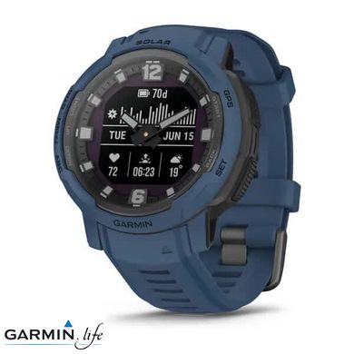 Смарт-годинник Garmin Instinct Crossover Solar Tidal Blue