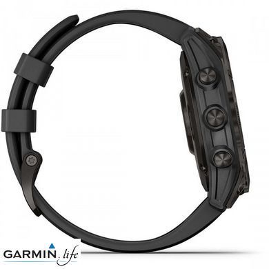 Смарт-часы Garmin Fenix 7 Sapphire Solar Black DLC Titanium with Black Band