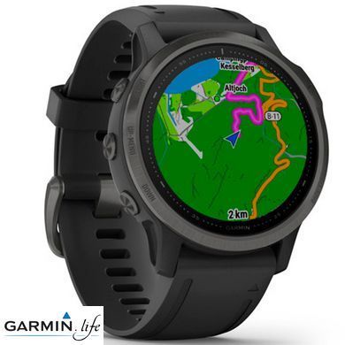 Спортивные часы Garmin Fenix 6S Carbon Gray DLC with Black Band 010-02159-25