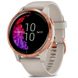 Смарт-годинник Garmin Venu Rose Gold Stainless Steel Bezel w. Light Sand and Silicone B