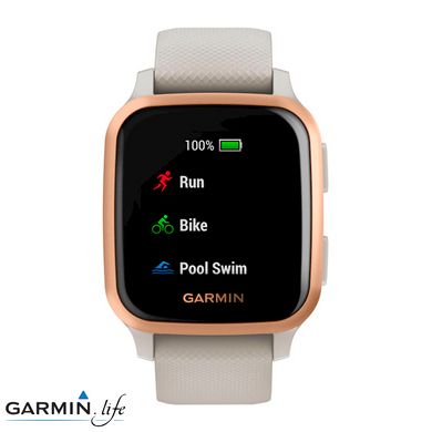 Смарт- годинник Garmin Venu Sq Music Edition Light Sand/Rose Gold