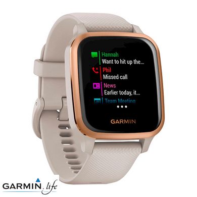 Смарт- годинник Garmin Venu Sq Music Edition Light Sand/Rose Gold