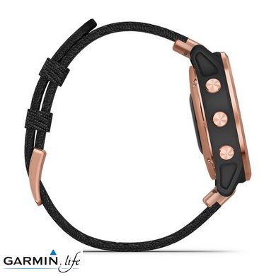 Спортивний годинник Garmin Fenix 6S Pro Sapphire Rose Gold with Heathered Black Nylon Band 010-02159-37