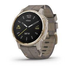 Спортивные часы Garmin Fenix 6S Pro Sapphire Light Gold with Shale Grey Leather Band 010-02159-40
