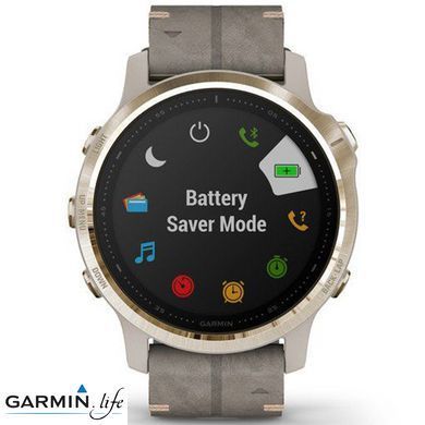 Спортивные часы Garmin Fenix 6S Pro Sapphire Light Gold with Shale Grey Leather Band 010-02159-40