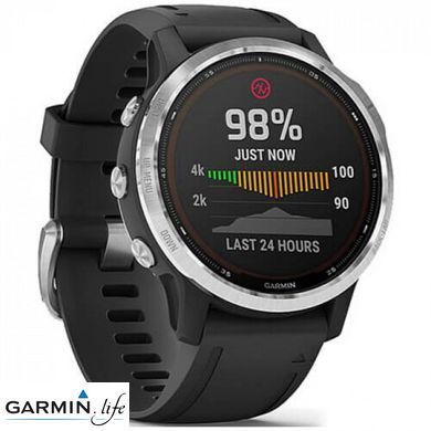 Спортивний годинник Garmin Fenix 6S Solar Silver with black band 010-02409-00